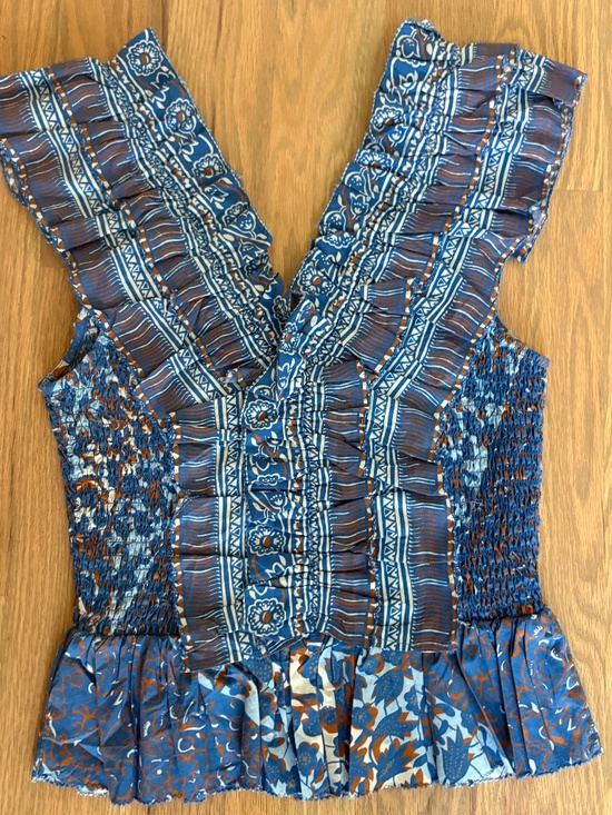 Anthropologie Tops - ANTHROPOLOGIE- NWOT- XS- Paisley RUFFLED PUFF SLEEVE BLOUSE